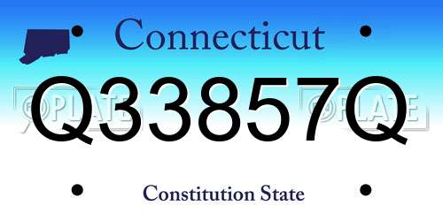 Q33857Q Connecticut License Plate