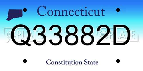 Q33882D Connecticut License Plate