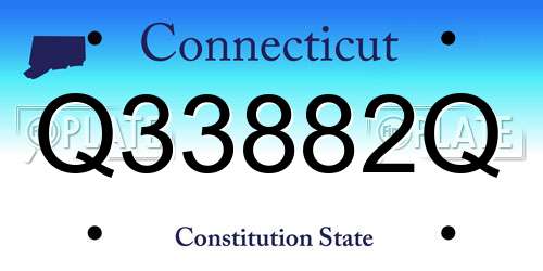 Q33882Q Connecticut License Plate