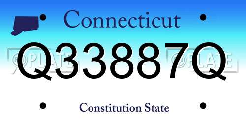 Q33887Q Connecticut License Plate