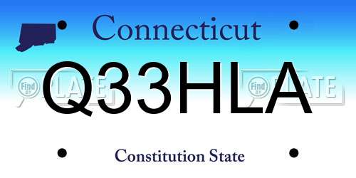 Q33HLA Connecticut License Plate