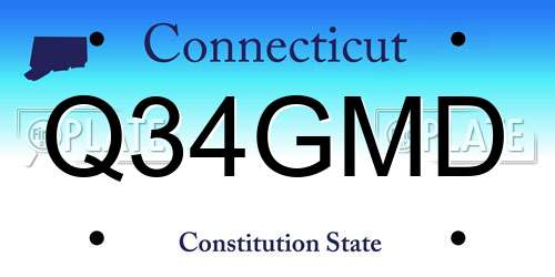 Q34GMD Connecticut License Plate