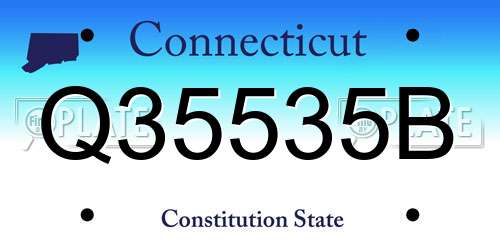Q35535B Connecticut License Plate