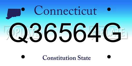 Q36564G Connecticut License Plate