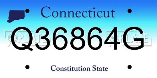 Q36864G Connecticut License Plate