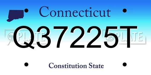 Q37225T Connecticut License Plate