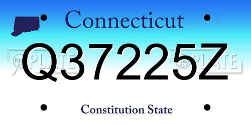 Q37225Z Connecticut License Plate