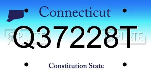 Q37228T Connecticut License Plate