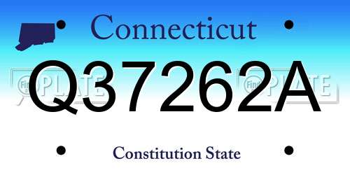 Q37262A Connecticut License Plate