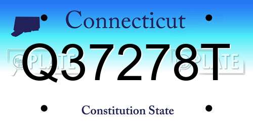 Q37278T Connecticut License Plate