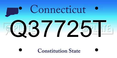 Q37725T Connecticut License Plate