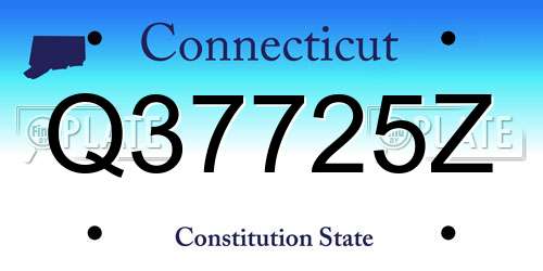 Q37725Z Connecticut License Plate