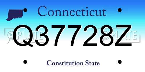 Q37728Z Connecticut License Plate