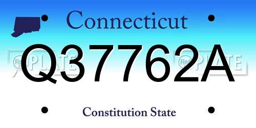 Q37762A Connecticut License Plate