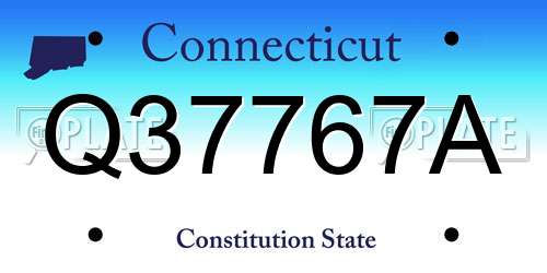 Q37767A Connecticut License Plate