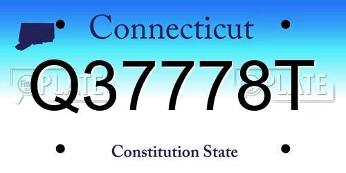 Q37778T Connecticut License Plate