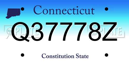 Q37778Z Connecticut License Plate