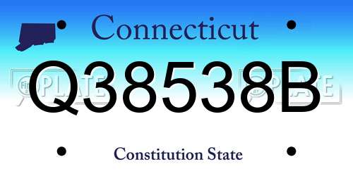 Q38538B Connecticut License Plate
