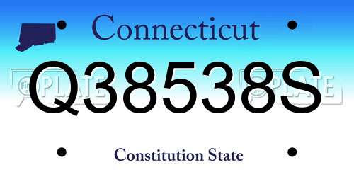 Q38538S Connecticut License Plate