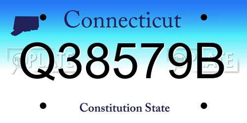 Q38579B Connecticut License Plate