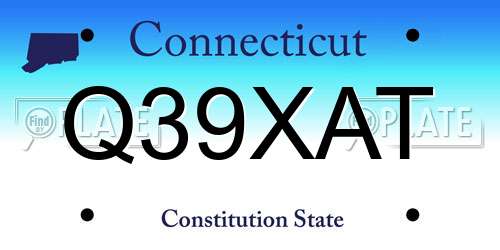 Q39XAT Connecticut License Plate