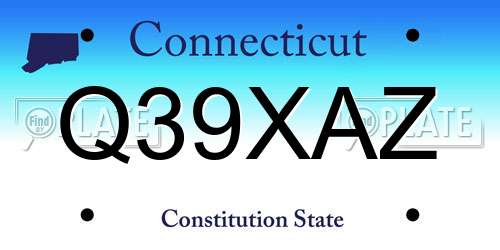 Q39XAZ Connecticut License Plate