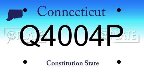 Q4004P Connecticut License Plate