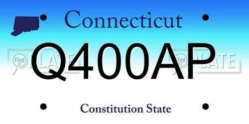 Q400AP Connecticut License Plate