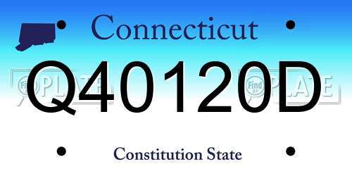 Q40120D Connecticut License Plate