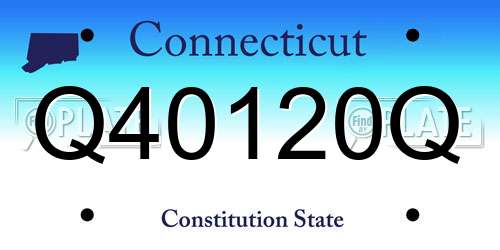 Q40120Q Connecticut License Plate
