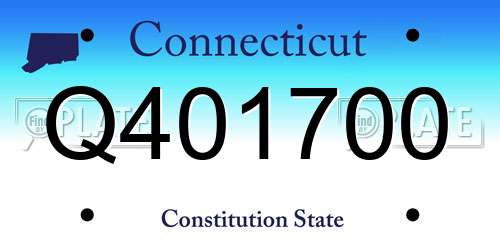 Q401700 Connecticut License Plate