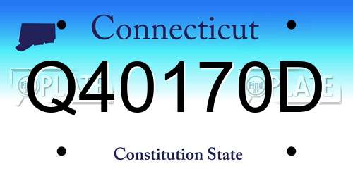 Q40170D Connecticut License Plate