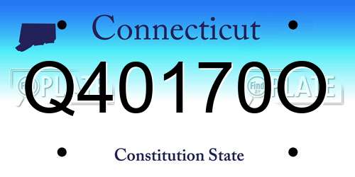 Q40170O Connecticut License Plate