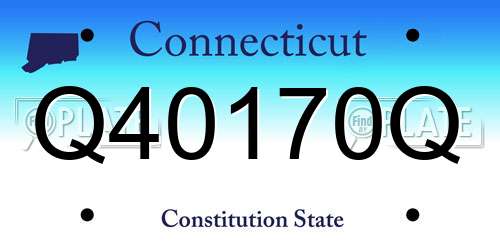 Q40170Q Connecticut License Plate