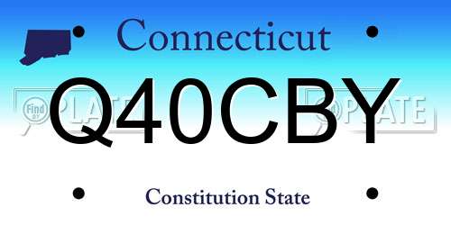 Q40CBY Connecticut License Plate