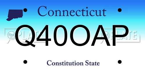 Q40OAP Connecticut License Plate
