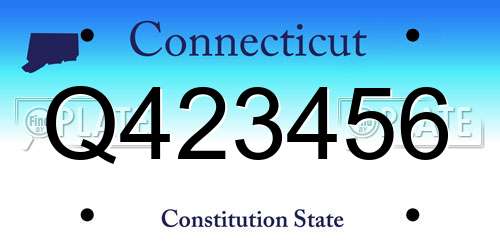Q423456 Connecticut License Plate