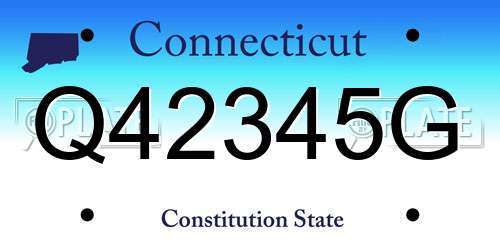 Q42345G Connecticut License Plate