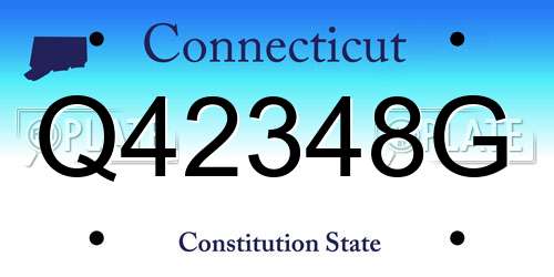 Q42348G Connecticut License Plate