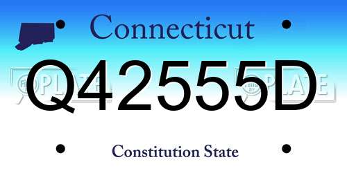 Q42555D Connecticut License Plate