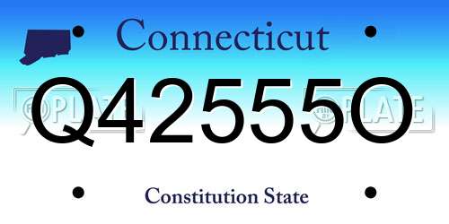 Q42555O Connecticut License Plate