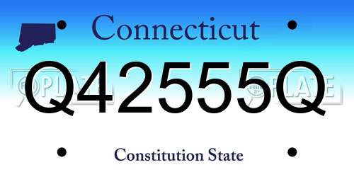 Q42555Q Connecticut License Plate