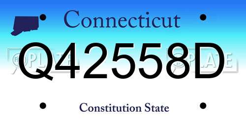 Q42558D Connecticut License Plate