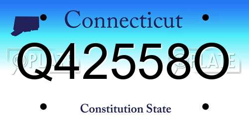 Q42558O Connecticut License Plate