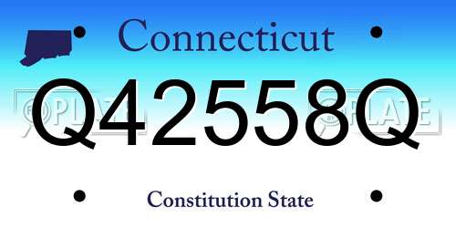 Q42558Q Connecticut License Plate