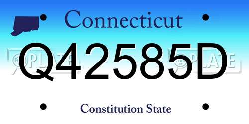 Q42585D Connecticut License Plate