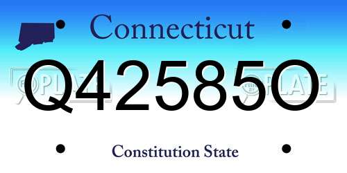 Q42585O Connecticut License Plate