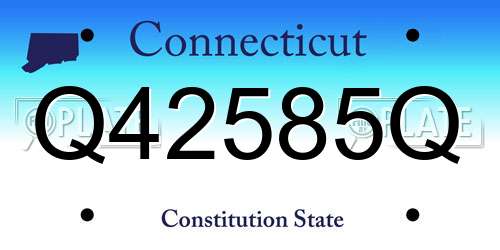 Q42585Q Connecticut License Plate