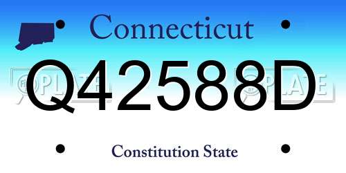 Q42588D Connecticut License Plate