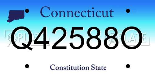 Q42588O Connecticut License Plate
